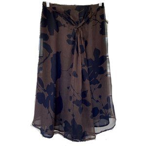 ZARA Chiffon Brown and Black Skirt